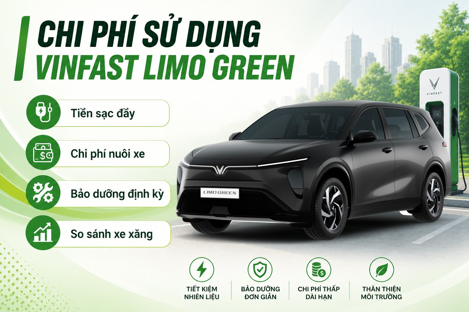 Chi phí sử dụng xe VinFast Limo Green