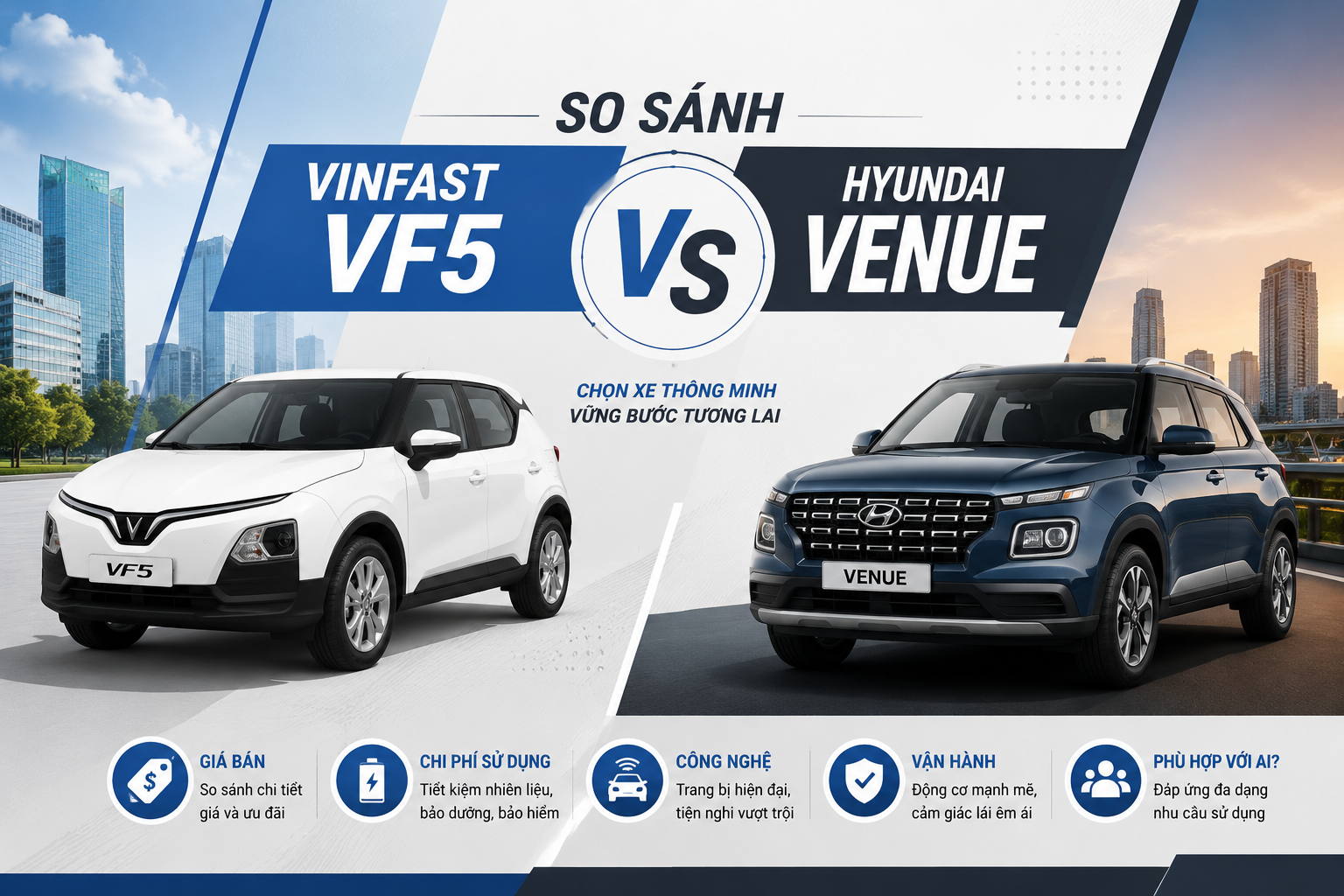 So sánh VinFast VF 5 với Hyundai Venue