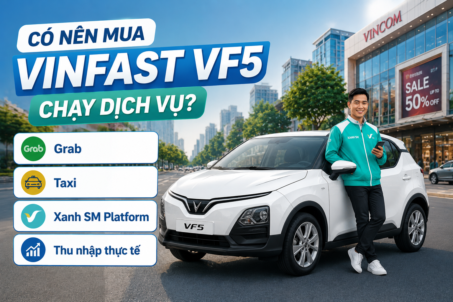 VinFast VF 5 chạy dịch vụ